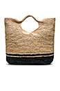 view 2 of 4 Large Beach Bag in Jute & Black