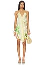 view 1 of 3 Handkerchief Mini Dress in Blush And Sage Green Checkered Scarf