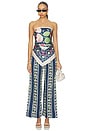 view 5 of 6 PANTALON PANT in Navy Blue Multi Floral Border Print