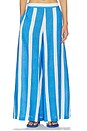 view 1 of 6 Linen Lounge Pants in Ivory & Blue Stripe