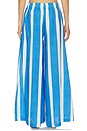 view 4 of 6 Linen Lounge Pants in Ivory & Blue Stripe