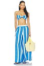 view 5 of 6 Linen Lounge Pants in Ivory & Blue Stripe