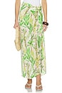 view 1 of 6 Hand Draped Tropical Maxi Skirt in Blush Foliage