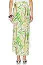 view 4 of 6 Hand Draped Tropical Maxi Skirt in Blush Foliage