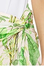 view 6 of 6 Hand Draped Tropical Maxi Skirt in Blush Foliage