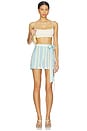 view 5 of 6 Wrap Mini Skirt in Ice Blue Floral & Stripes