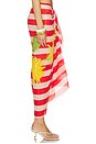 view 2 of 6 Silk Cotton Pareo in Blush And Vermillion Jacobina Stripes Panel