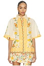 view 2 of 5 Floral Bell Sleeve Shirt in Ivory Multi Floral Shirt