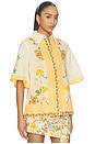 view 3 of 5 Floral Bell Sleeve Shirt in Ivory Multi Floral Shirt