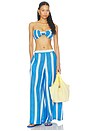 view 4 of 4 Smocked Bandeau Top in Ivory & Blue Stripe