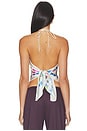 view 4 of 5 Hydrangea Crystal Scarf Blouse in Ivory & Blue Hydrangea Scarf