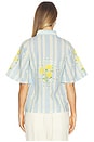 view 4 of 5 Blooming Roses And Stripes Shirt in Ice Blue Floral & Stripes