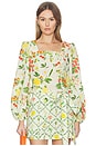 view 1 of 4 Square Neck Crop Blouse in Ivory Mixed Floral
