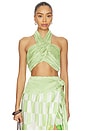view 1 of 4 Plisse Halter Blouse in Green