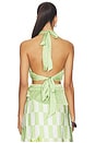 view 3 of 4 Plisse Halter Blouse in Green