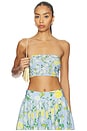 view 1 of 4 Bandeau in Ice Blue, Yellow Rose & Mogra