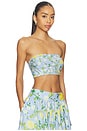 view 2 of 4 Bandeau in Ice Blue, Yellow Rose & Mogra