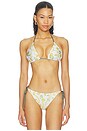 view 1 of 5 HAUT DE MAILLOT DE BAIN BIKINI TOP in Yellow Sapphire, Wisteria & Army
