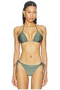 view 2 of 5 HAUT DE MAILLOT DE BAIN BIKINI TOP in Yellow Sapphire, Wisteria & Army