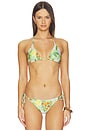 view 1 of 4 Triangle Bikini Top in Sage Green Multi Floral