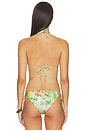 view 3 of 4 Triangle Bikini Top in Sage Green Multi Floral