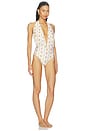 view 2 of 3 Plunge Neck Maillot in Ivory