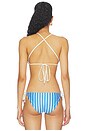 view 4 of 6 Reversible Crossback Bikini Top in Ivory & Blue Stripe