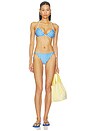 view 5 of 6 Reversible Crossback Bikini Top in Ivory & Blue Stripe