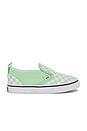 view 1 of 6 Toddler Slip-On V in Checkerboard Pistachio Green