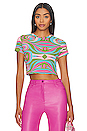 view 1 of 4 Flow Fitted Crop Top in Pink Lady Barbie