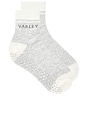 view 1 of 4 Grayson Half Crew Grip Sock in Light Grey Marl