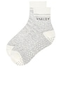 view 2 of 4 Grayson Half Crew Grip Sock in Light Grey Marl