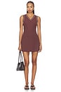 view 1 of 3 VESTIDO CUELLO EN PICO KALANI in Brown Stone