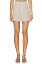 view 1 of 6 Darina Short in Birch Taupe Stripe