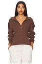 view 1 of 4 Janie Half Zip Knit Sweater in Chestnut