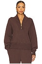 view 1 of 4 Sally Half Zip Sweatshirt in Coffee Bean Marl