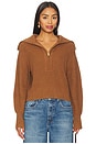 view 1 of 4 Maura Half Zip Rib Knit in Caramel Pecan