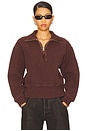 view 1 of 5 Roselle Half Zip Fleece in Deep Mahogany