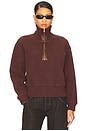 view 2 of 5 Roselle Half Zip Fleece in Deep Mahogany