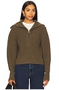 view 1 of 4 Maura Half Zip Rib Knit in Olive Night