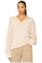 view 1 of 4 Camello Relaxed Cable Half Zip Sweater in Parchment