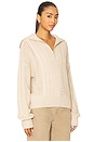 view 2 of 4 Camello Relaxed Cable Half Zip Sweater in Parchment