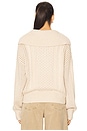 view 3 of 4 Camello Relaxed Cable Half Zip Sweater in Parchment