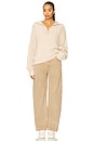 view 4 of 4 Camello Relaxed Cable Half Zip Sweater in Parchment