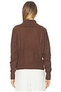 view 3 of 4 Camello Relaxed Cable Half Zip Sweater in Carob
