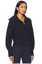view 2 of 4 Maura Half Zip Rib Knit in Navy