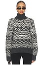 view 1 of 4 Ida Relaxed Fairisle Rollneck Sweater in Charcoal
