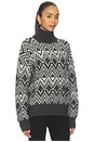 view 2 of 4 Ida Relaxed Fairisle Rollneck Sweater in Charcoal