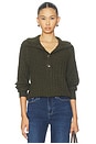view 1 of 4 Bridget Half Button Sweater in Dark Olive