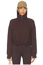 view 1 of 5 Sian Cropped Half Zip Midlayer in Coffee Bean
